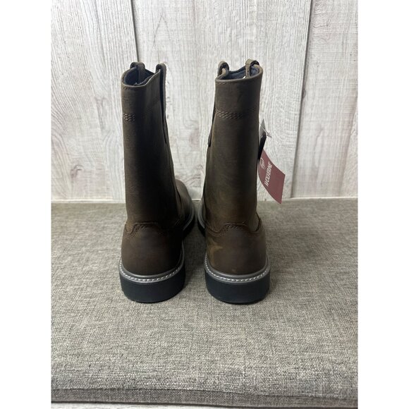 Wolverine Mens Brown Leather 10" Work Boots Size 9.5 Extra Wide Waterproof - Picture 3 of 10